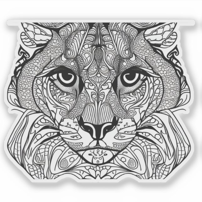 E.J. Gold Cat Face Removable Vinyl Sticker (Front)