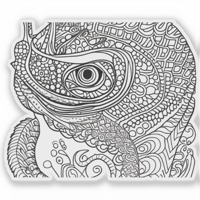 E.J. Gold Chameleon Removable Vinyl Sticker (Front)