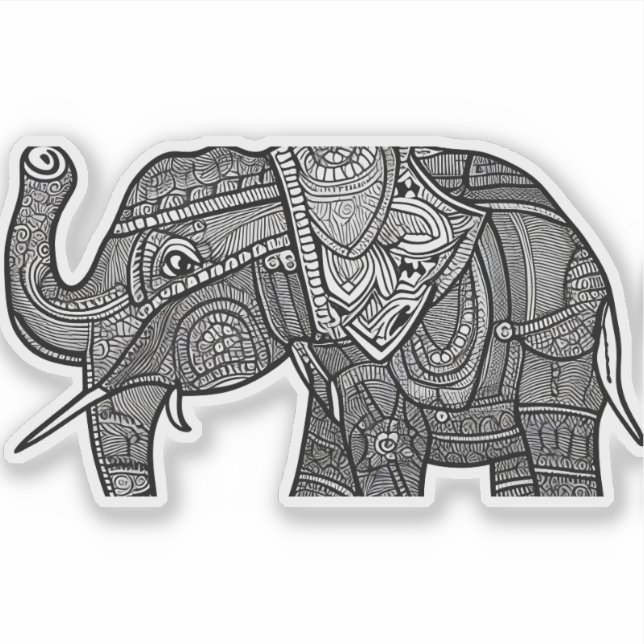E.J. Gold Elephant Removable Vinyl Sticker (Front)