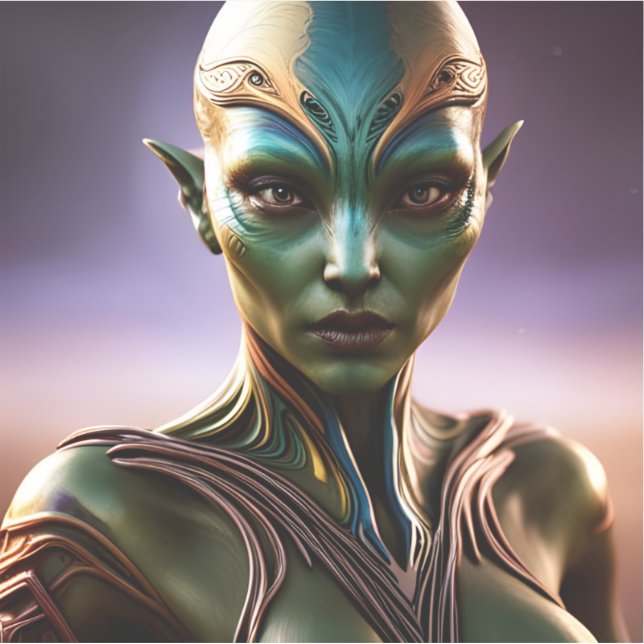 E.J. Gold Princess Zenafurr from Andromeda Vinyl Sticker (Front)