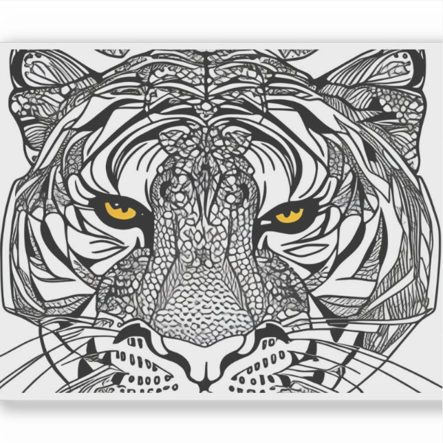 E.J. Gold Tiger Face Removable Vinyl Sticker (Front)