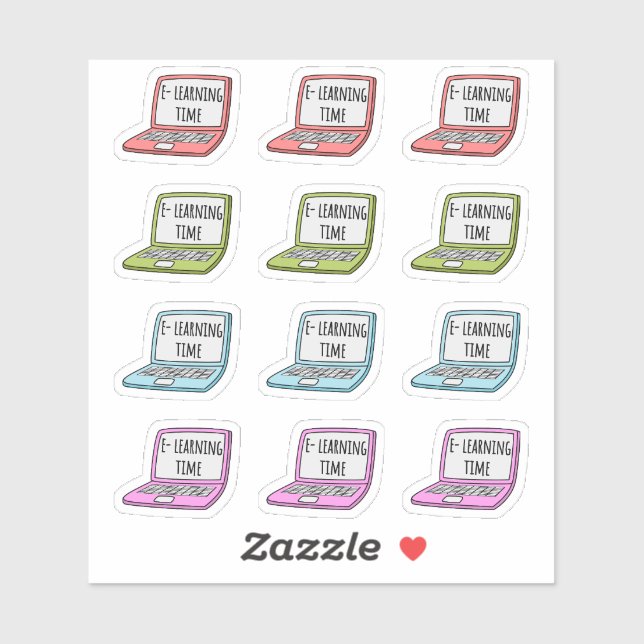 E-Learning Home Schooling Reminder Laptop Planner Sticker (Sheet)
