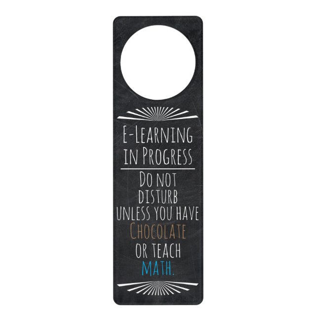 E-Learning In Progress Funny Distance Chocolate Door Hanger (Front)