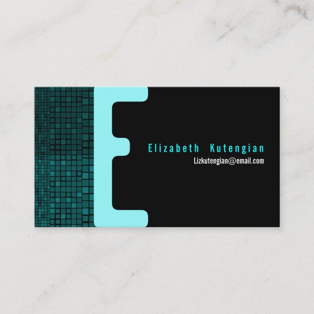 E Letter Alphabet Business Card Mosaic (Front)