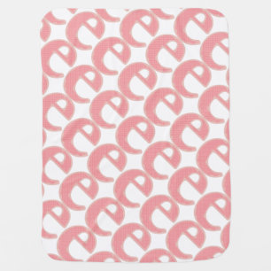 E Letter monogram pink customize girly Baby Blanket