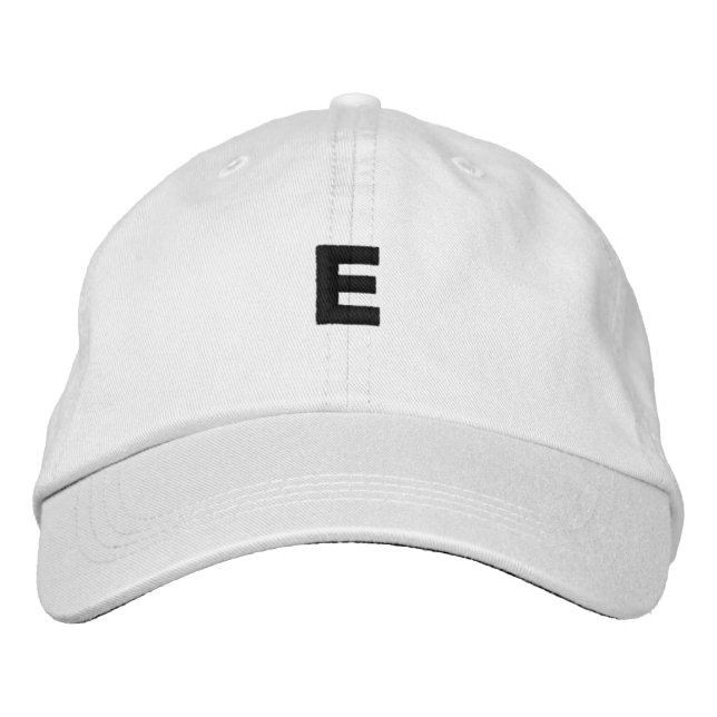 E - Letter Monogram Stunning Handsome Adorable-Hat Embroidered Baseball Cap (Front)