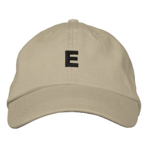E Letter Monogram Stunning Handsome Adorable Khaki Embroidered Baseball Cap