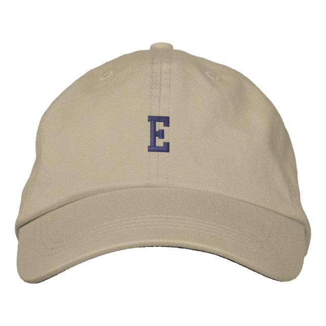 E Letter Symbol Monogram Embroidered Hat (Front)