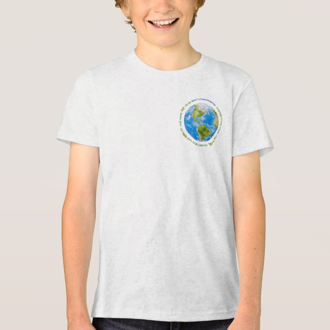 E. Longmeadow Earth Day - 2026 Logo by Anna Baader Tri-Blend Shirt (Front)