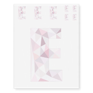E - Low Poly Triangles - Neutral Pink Purple Gray Temporary Tattoos