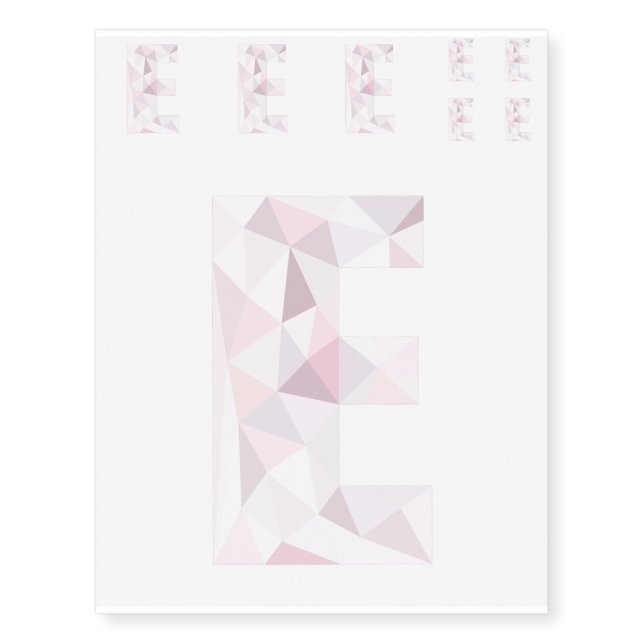 E - Low Poly Triangles - Neutral Pink Purple Gray Temporary Tattoos (Front)