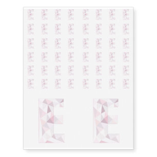 E - Low Poly Triangles - Neutral Pink Purple Gray Temporary Tattoos