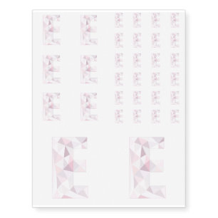 E - Low Poly Triangles - Neutral Pink Purple Gray Temporary Tattoos