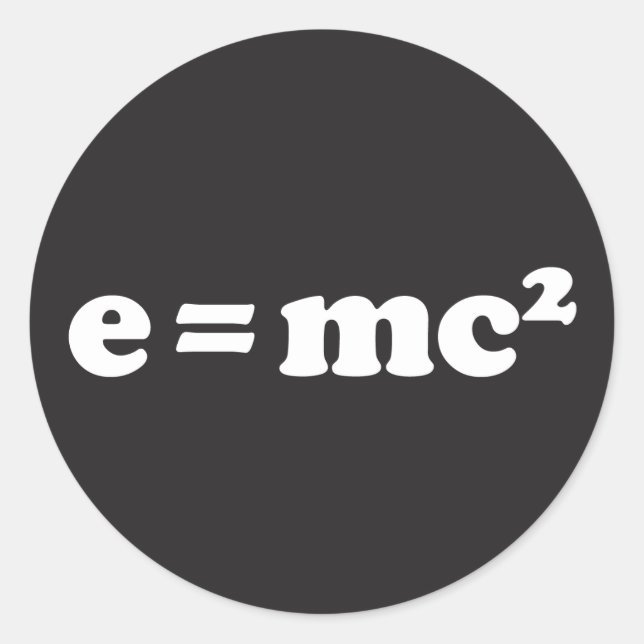 e = mc2 classic round sticker (Front)