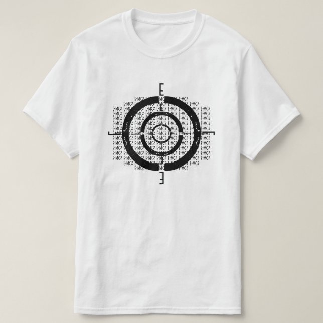 E=MC2 Compass Riddle There Exists Black And White  T-Shirt (Design Front)