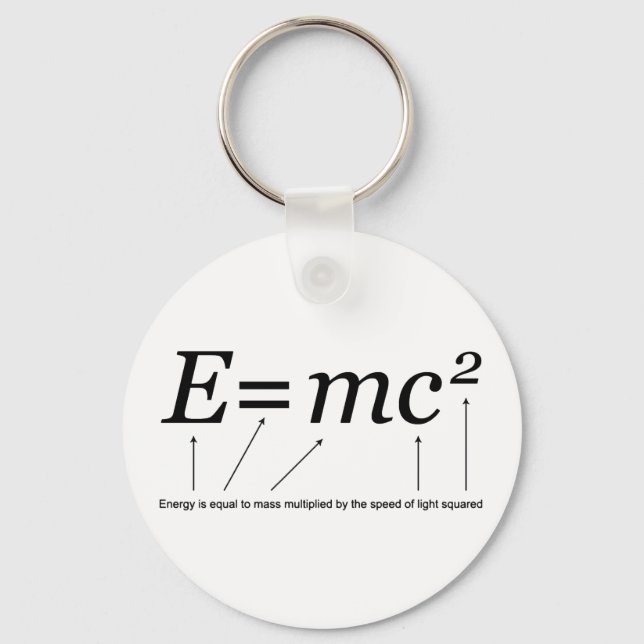 E=MC2 Einstein's Theory of Relativity Keychain (Front)