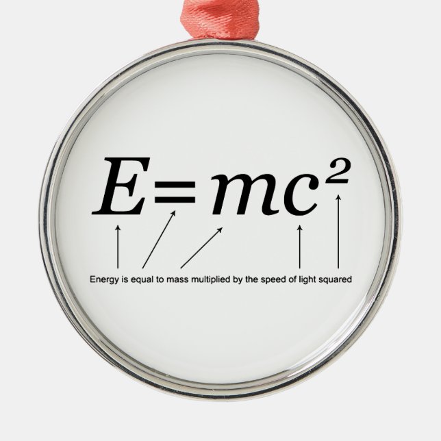 E=MC2 Einstein's Theory of Relativity Metal Ornament (Front)