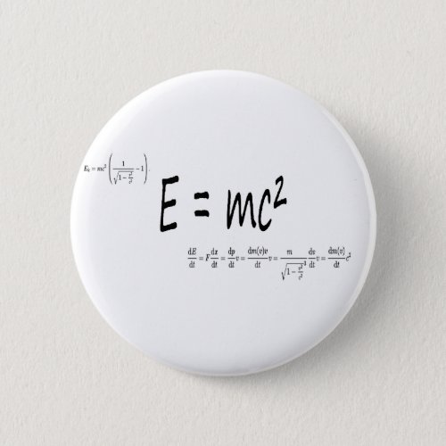 Emc2 formula physics relativity theory button