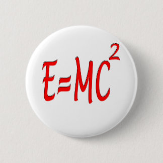 E = MC2 (red) Pinback Button