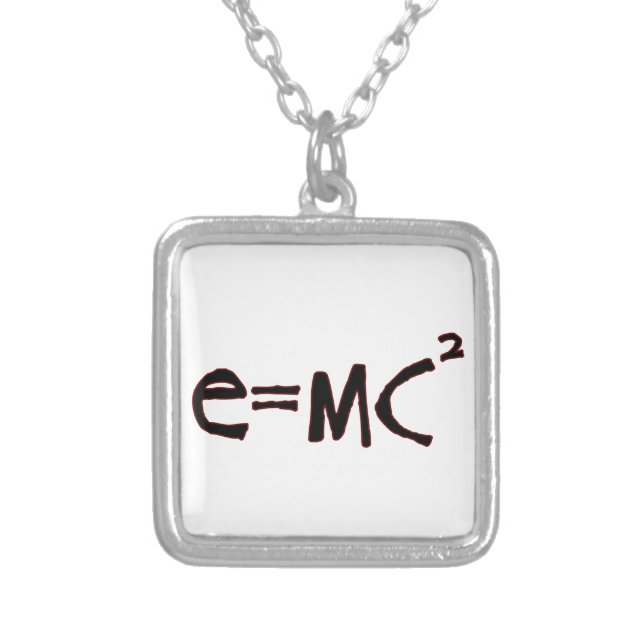E=MC2 SILVER PLATED NECKLACE (Front)