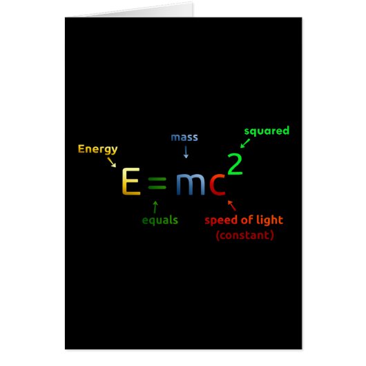 E = MC^2. E equals MC Squared Cards (Front)