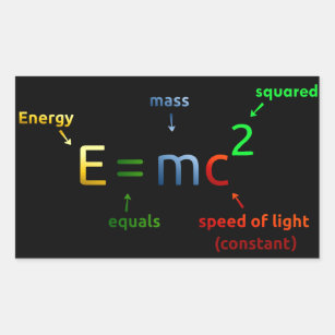 E = MC^2. E equals MC Squared Rectangular Sticker
