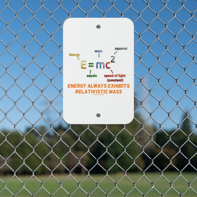 E=mc^2 Energy Always Exhibits Relativistic Mass Metal Sign (In Situ(Fence))