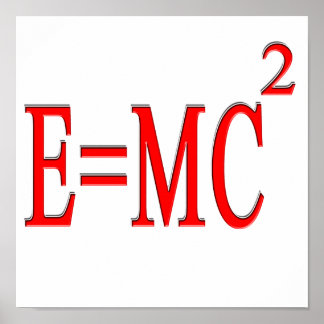E=MC 2 (red) Poster