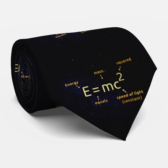 E=mc², Mass–Energy Equivalence Neck Tie (Rolled)