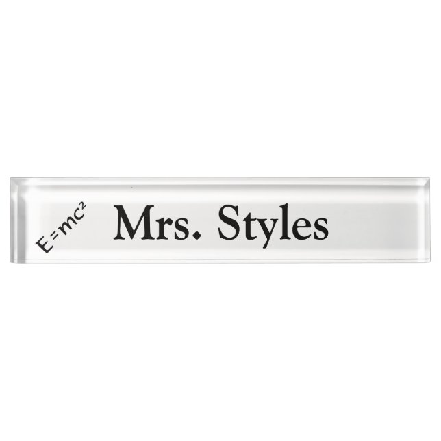 "E=mc²" Personalized Nameplate (Front)