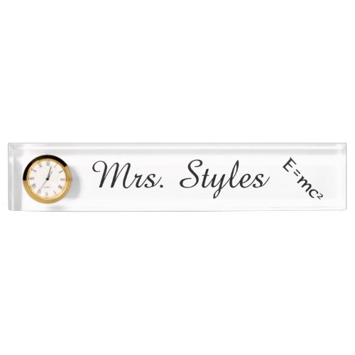 Emc Personalized Nameplate w Clock