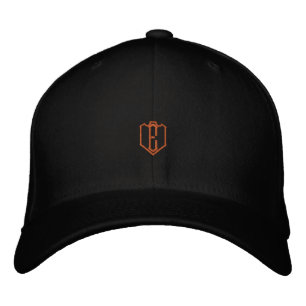 E Monogram Black-Hat Flexfit Wool Large XL Stylish Embroidered Baseball Cap