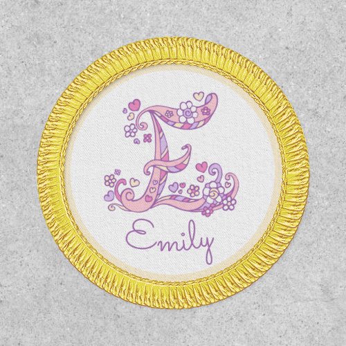 E monogram Emily pink purple yellow Patch