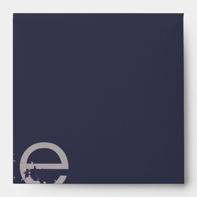 E Monogram Initial Bar Bat Mitzvah Envelope (Front)