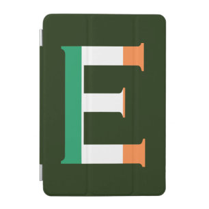 E Monogram overlaid on Irish Flag ipacnt iPad Mini Cover