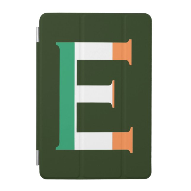E Monogram overlaid on Irish Flag ipacnt iPad Mini Cover (Front)