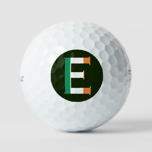 E Monogram overlaid on Irish Flag tpv1 gbcnt Golf Balls