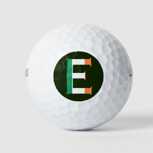 E Monogram overlaid on Irish Flag wu gbcnt Golf Balls (Front)