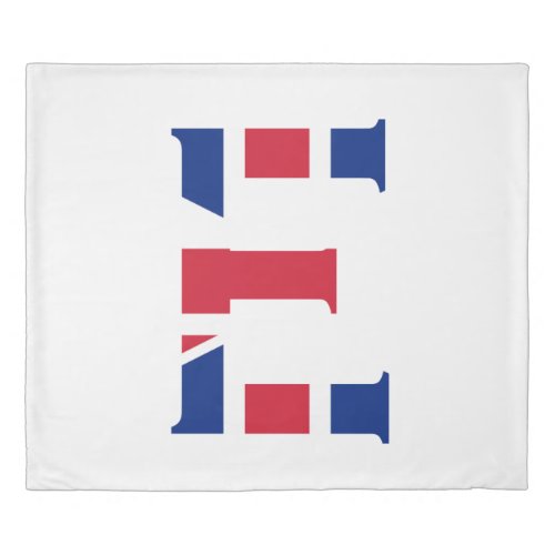 E Monogram overlaid on Union Jack Flag kccnt Duvet Cover