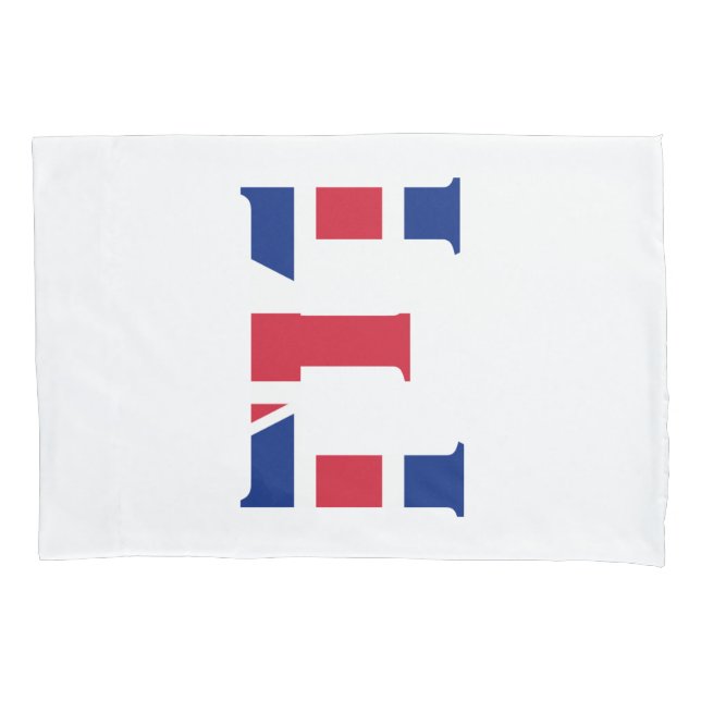 E Monogram overlaid on Union Jack Flag pccnt Pillow Case (Front)
