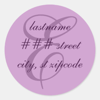 E monogram return address label