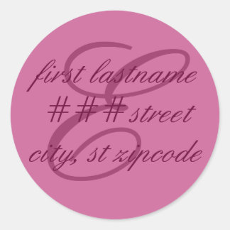 "E" monogram return address label - personalize