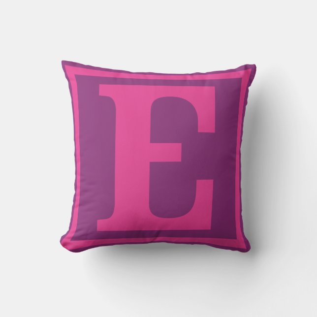 "E" pillow, part of the L-O-V-E series Throw Pillow (Front)