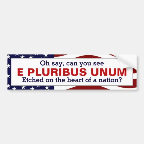 E Pluribus Unum Heart of a Nation Bumper Sticker