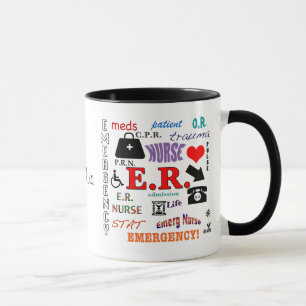 E.R. Nurse-Colorful Word Cloud Mug