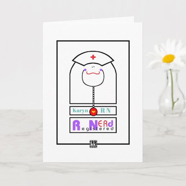 E.R. RN Registered Nerd greeting card (Small Plant)