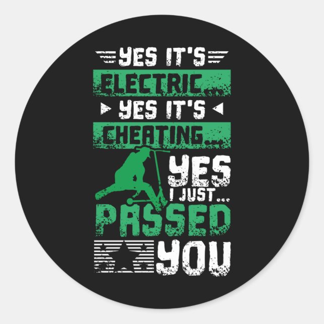 E-scooter Passed You Classic Round Sticker (Front)