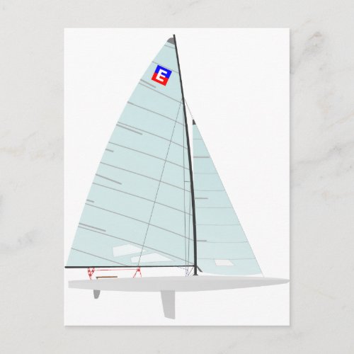 E_scow   Racing Sailboat onedesign  Class Postcard