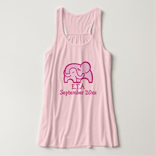 ETA elephant hug maternity pink graphic Tank Top