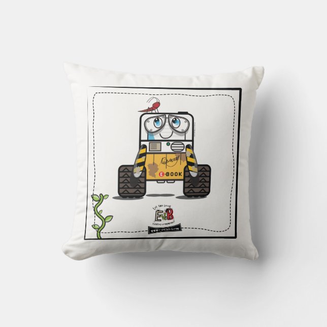 E the ebook mug 'E-book' Throw Pillow (Front)